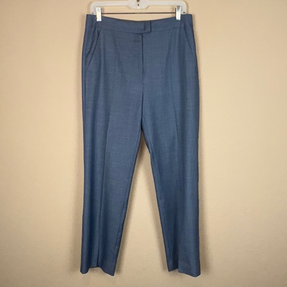 MaxMara Tailleur Sartoriale, Made in Italy, Blue Alcano Linen Straight Leg Pants - Picture 1 of 13